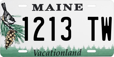 ME license plate 1213TW