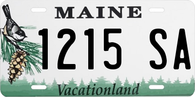 ME license plate 1215SA