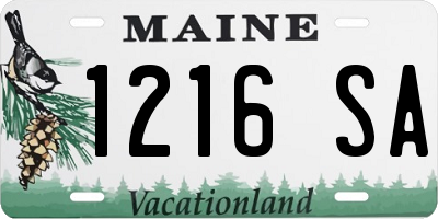 ME license plate 1216SA