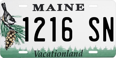ME license plate 1216SN
