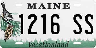 ME license plate 1216SS