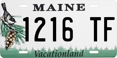 ME license plate 1216TF