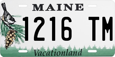 ME license plate 1216TM