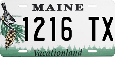 ME license plate 1216TX