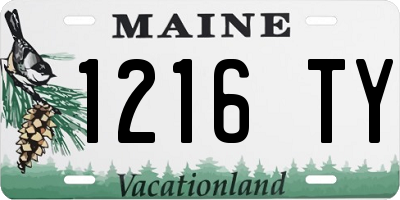 ME license plate 1216TY