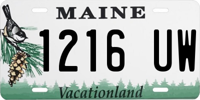 ME license plate 1216UW