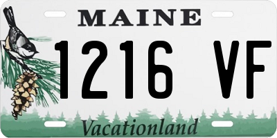 ME license plate 1216VF