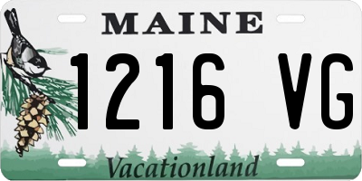 ME license plate 1216VG