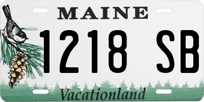 ME license plate 1218SB