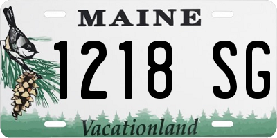 ME license plate 1218SG