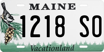 ME license plate 1218SO