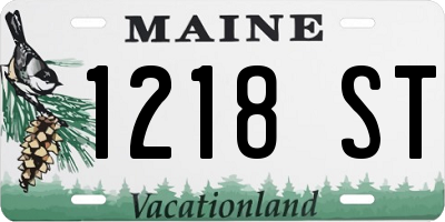 ME license plate 1218ST