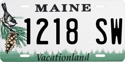 ME license plate 1218SW