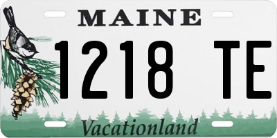 ME license plate 1218TE