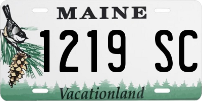ME license plate 1219SC