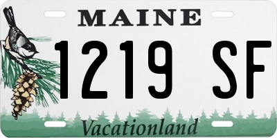 ME license plate 1219SF