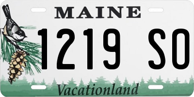 ME license plate 1219SO