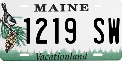 ME license plate 1219SW