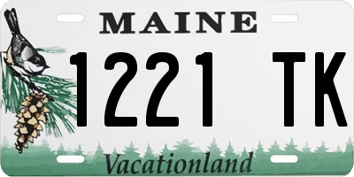 ME license plate 1221TK