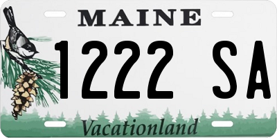 ME license plate 1222SA