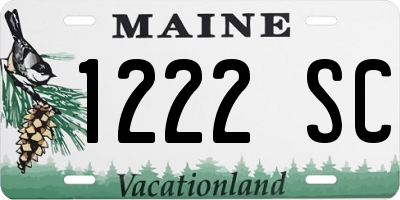 ME license plate 1222SC