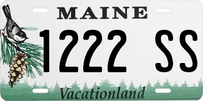 ME license plate 1222SS