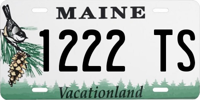 ME license plate 1222TS