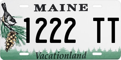 ME license plate 1222TT