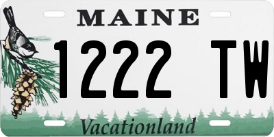 ME license plate 1222TW