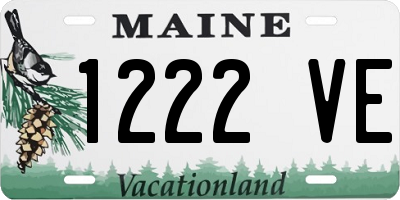 ME license plate 1222VE