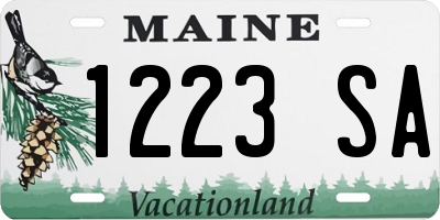 ME license plate 1223SA