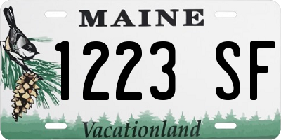 ME license plate 1223SF