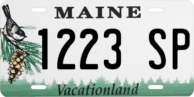 ME license plate 1223SP