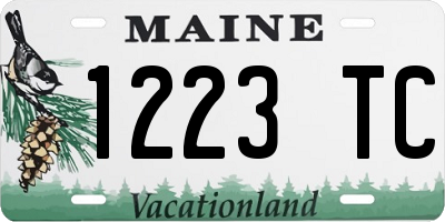 ME license plate 1223TC