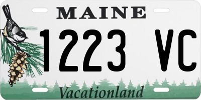 ME license plate 1223VC
