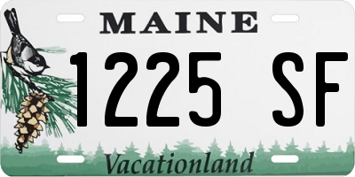 ME license plate 1225SF
