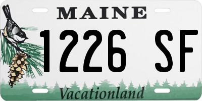 ME license plate 1226SF