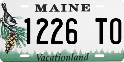 ME license plate 1226TO