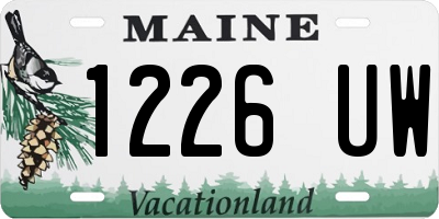 ME license plate 1226UW