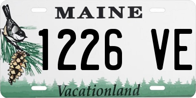 ME license plate 1226VE