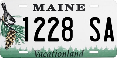 ME license plate 1228SA