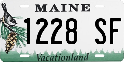 ME license plate 1228SF