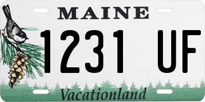 ME license plate 1231UF