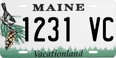ME license plate 1231VC