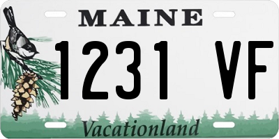 ME license plate 1231VF