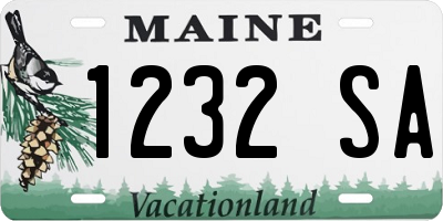 ME license plate 1232SA