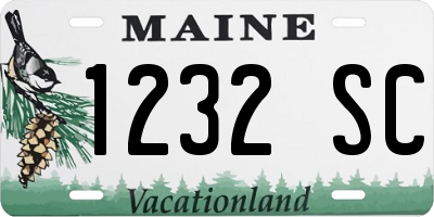 ME license plate 1232SC