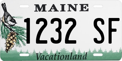 ME license plate 1232SF