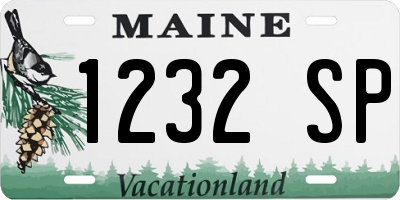 ME license plate 1232SP