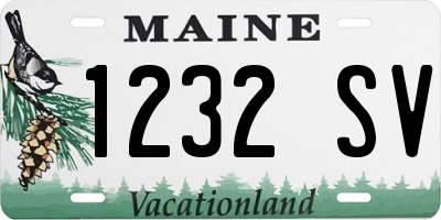ME license plate 1232SV